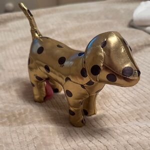 PINK Victoria's Secret Gold Dog with Black Polka Dots